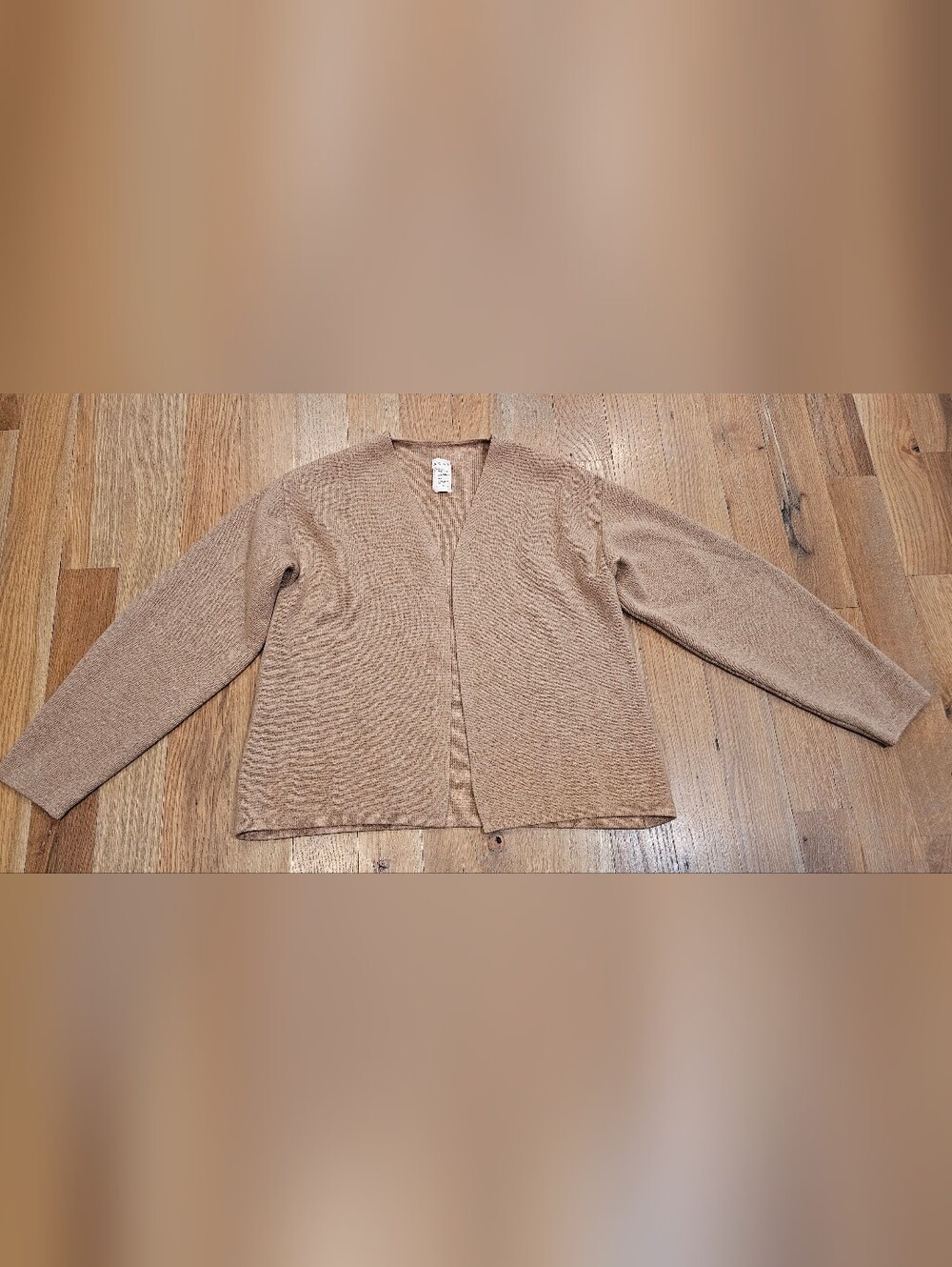 Light Brown Open-Front Women's Sweater Cardigan